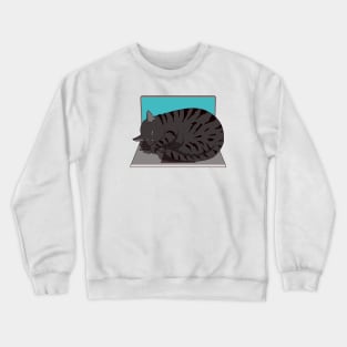 cat sleeping on laptop Crewneck Sweatshirt